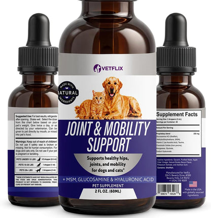 Hip & Joint Support Drops for Dogs & Cats, Smoky Bacon, 2 fl oz